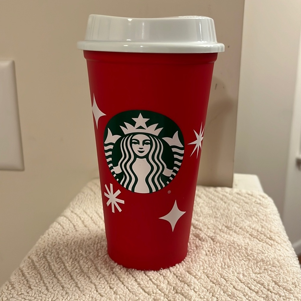 Starbucks 2024 Red White Green Holiday Cup Reusable Dishwasher Safe 16 oz
